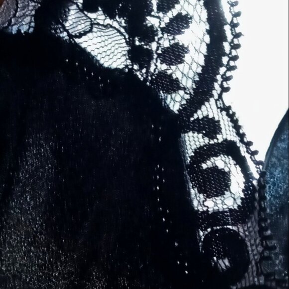 Victoria's Secret Black Lace & Silk Semi-sheer Mesh Babydoll Chemise Lingerie - Picture 14 of 16